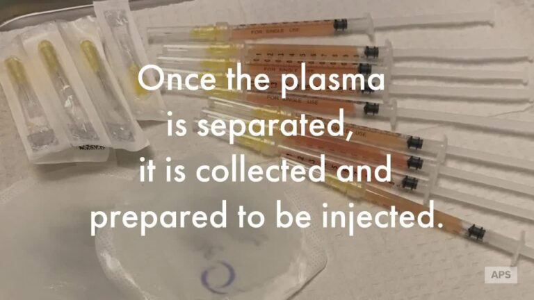 Once the plasma is separated, it is collected and prepared to be injected